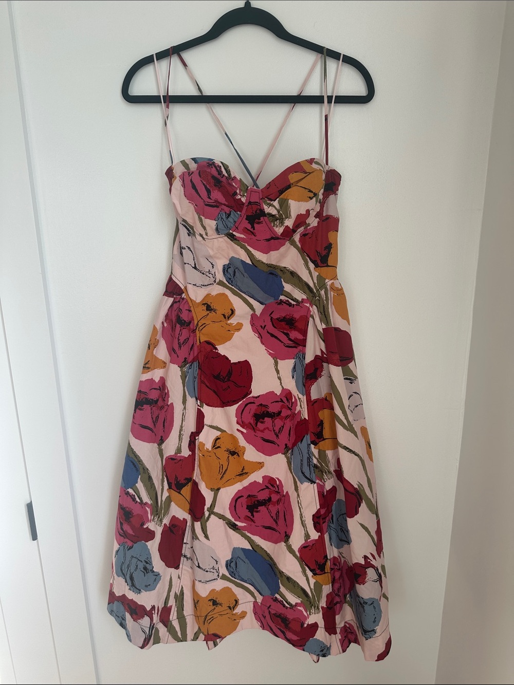 NWT Free People Cherish Midi Dress-Spring Combo Pink - Picture 3 of 7